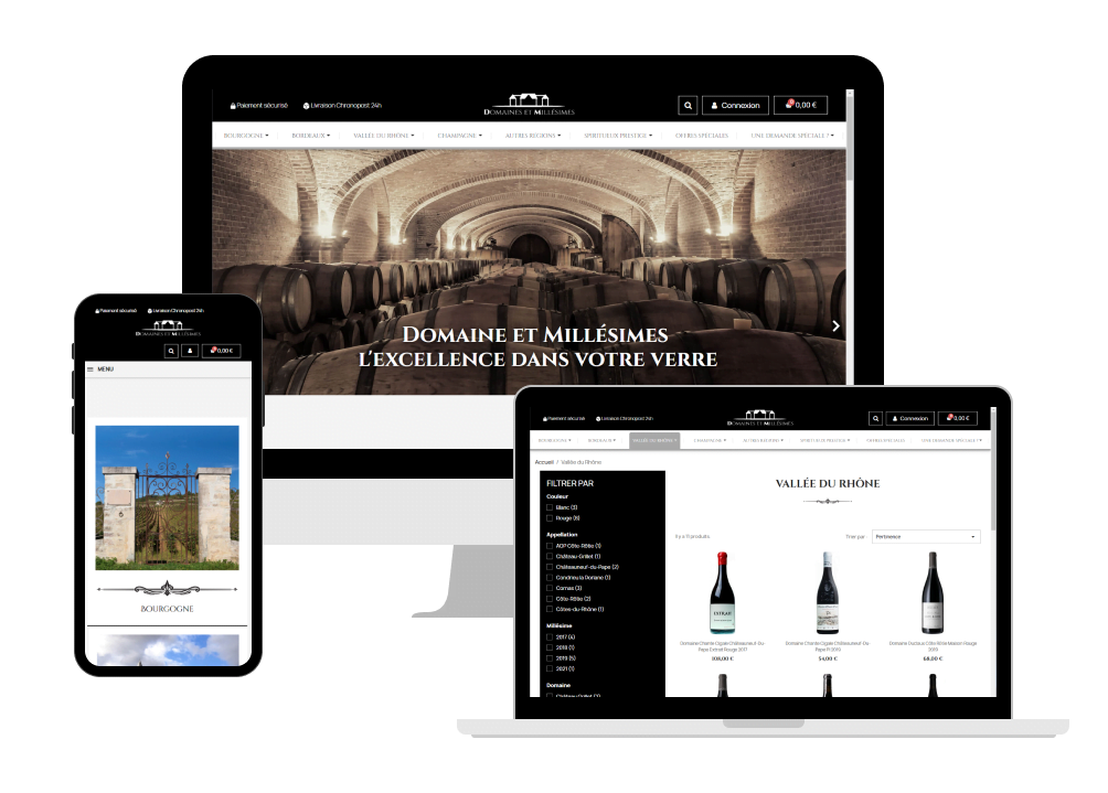 Site web de Domaines et Millésimes